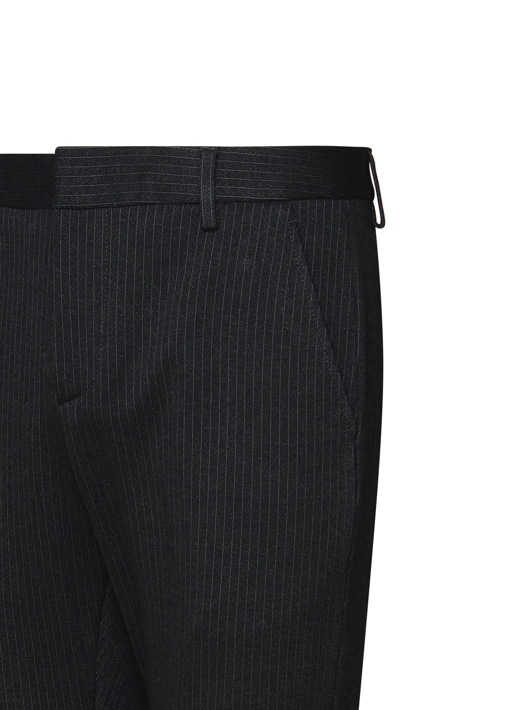 Slim Fit Black Trousers with Zip