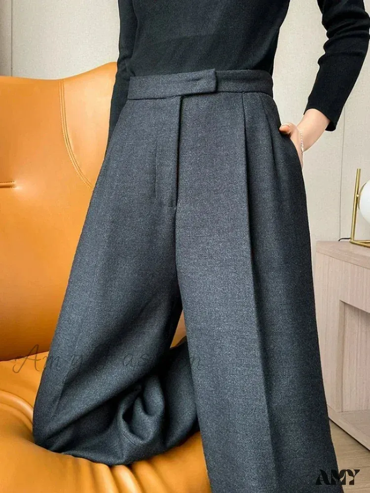 Slim High Waist Casual Solid Color Loose Chic Pants