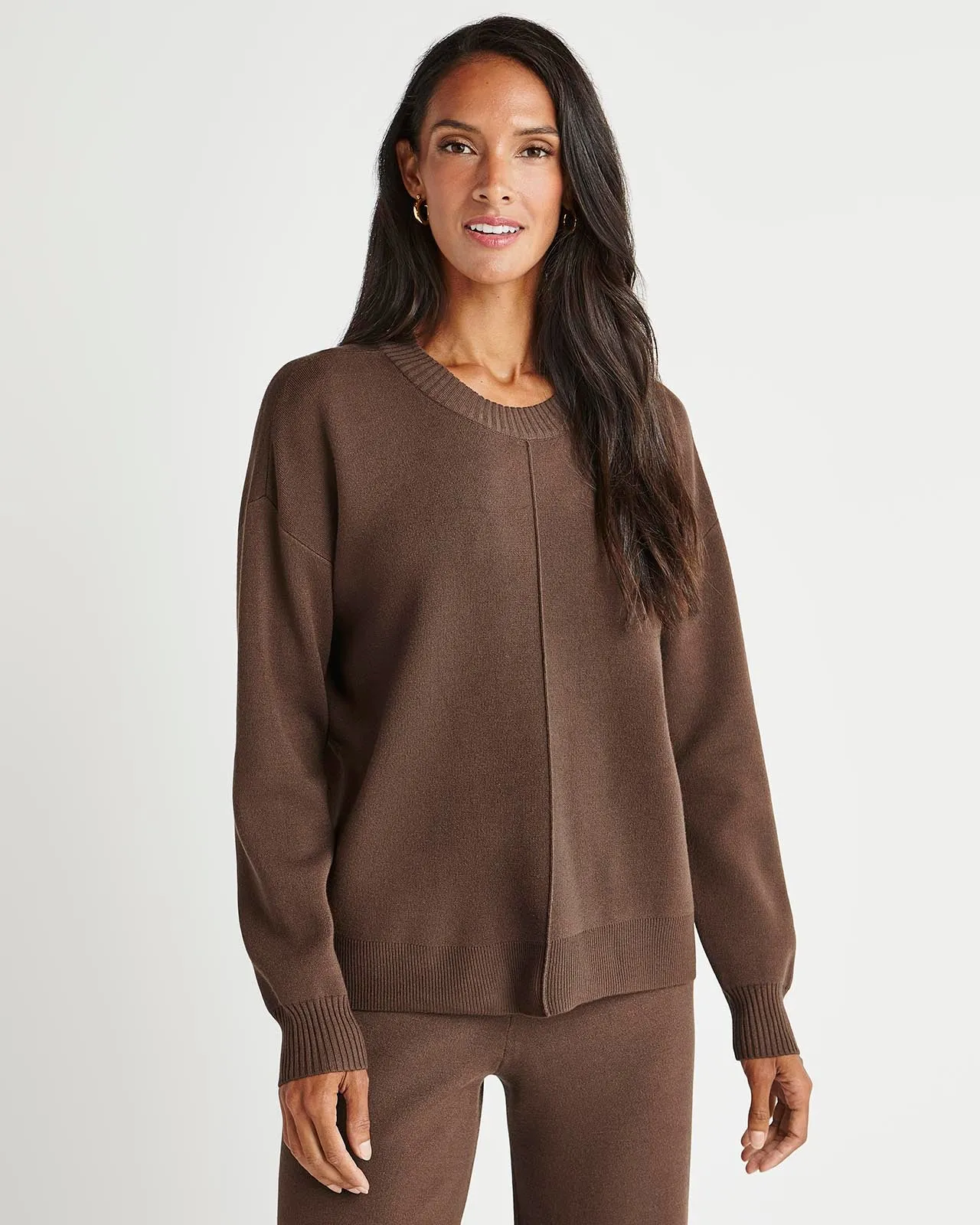 Splendid x @Cellajaneblog Solid Front Seam Sweater