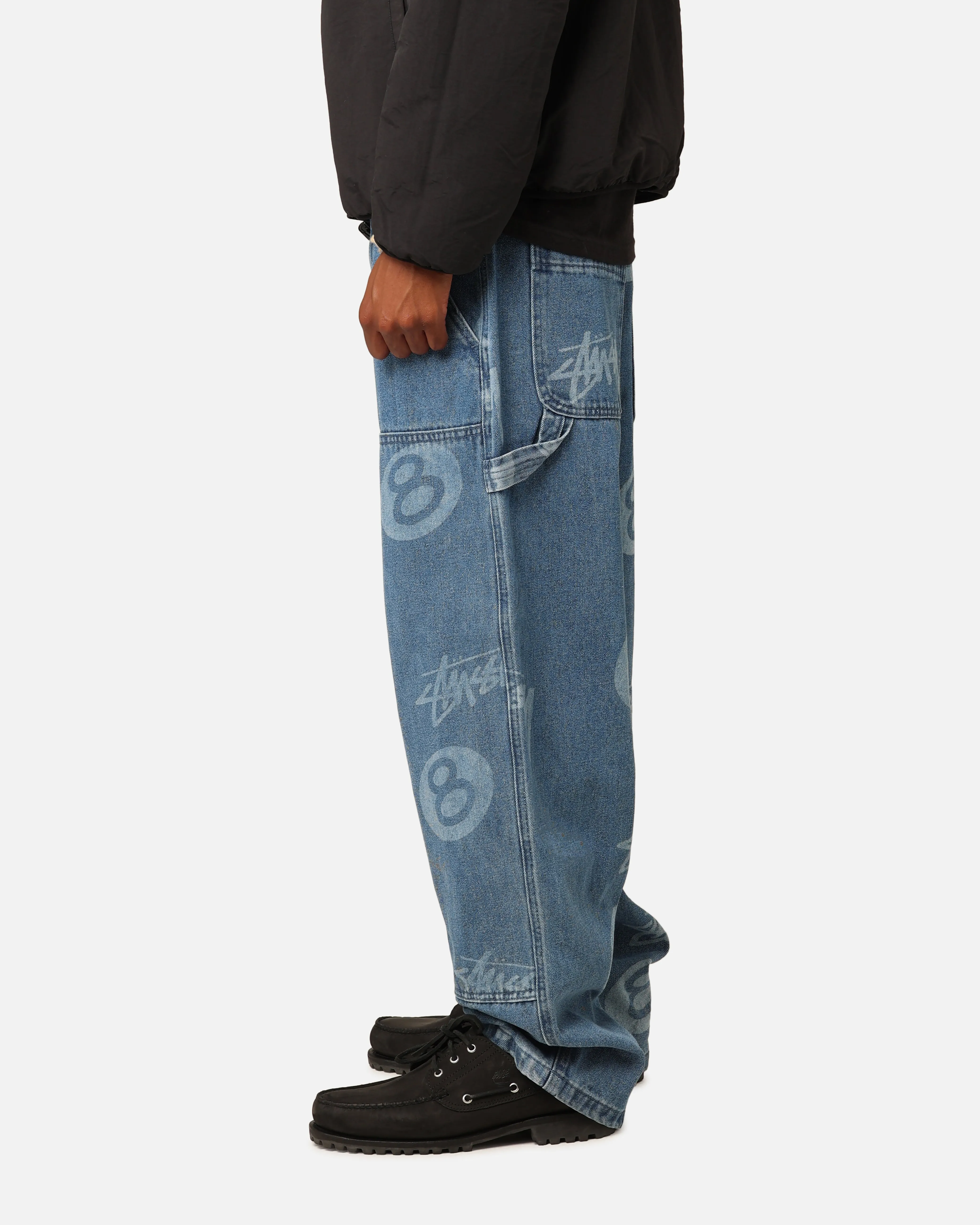 Stüssy Stock 8 Ball Carpenter Jeans Mid Blue Denim