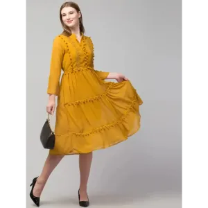 Stylish Crepe A-Line Dress For Women