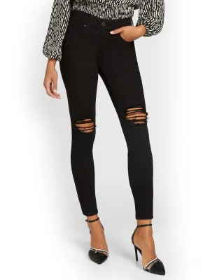 Tall Curvy High-Waisted Super-Skinny Ankle Jeans - Black