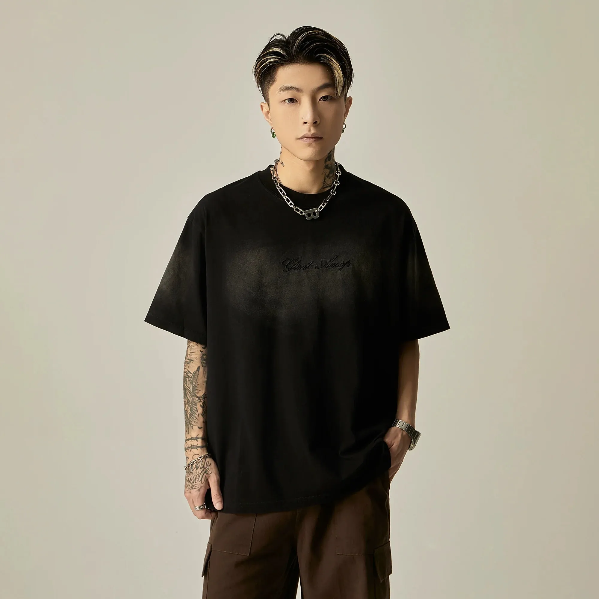 Tonal Embossed Logo Oversized Tee