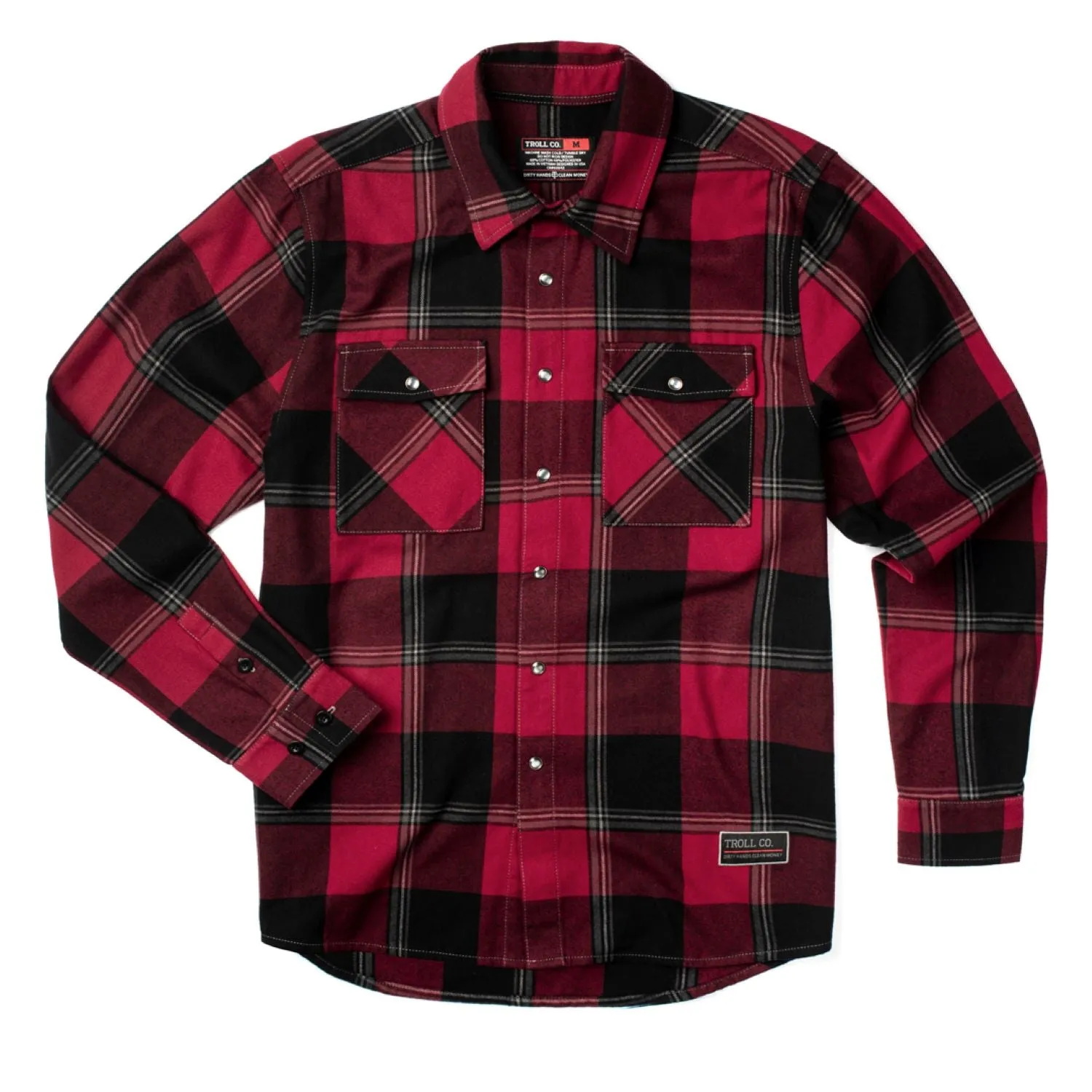 Troll Co. Men's Gridlock Button-Down Flannel Work Shirt