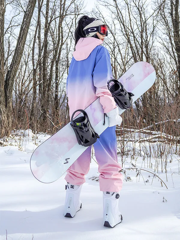 Women's Colorful Neon Winter Fun Mountain Snowboard Suits