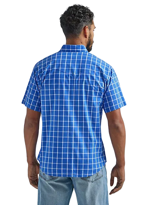 Wrangler Men's Wrinkle Resist Short Sleeve Western Snap Plaid Shirt - Big